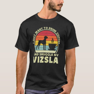 T-shirt Café et chien Vizsla Caféine Vizsla Papa Maman