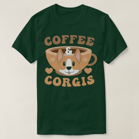 T-shirt Café Et Corgis117 (Design devant)