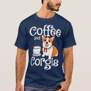 T-shirt Café Et Corgis Corgis Amoureux des chiens Drôle Mi