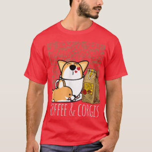 T-shirt Café et Corgis Pembroke Welsh Corgi Café pour chie