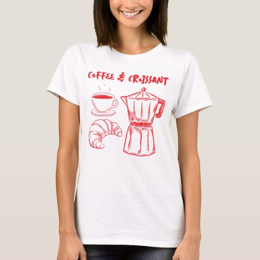 T-shirt Café et Croissant (Devant)