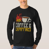 T-shirt Café et feux de camp Famille Camping Vacances (Devant)