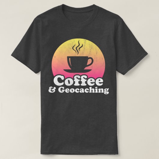 T-shirt Café et géocaching (Design devant)