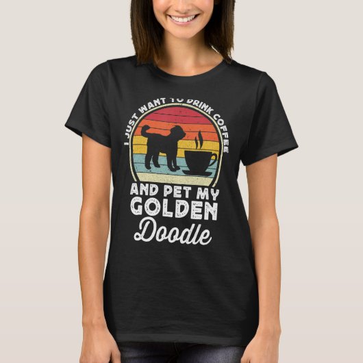 T-shirt Café Et Goldendoodle Amoureux Funny Goldendoodle D (Devant)