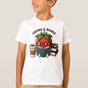 T-shirt Café et Livres - Cute Strawberry Character