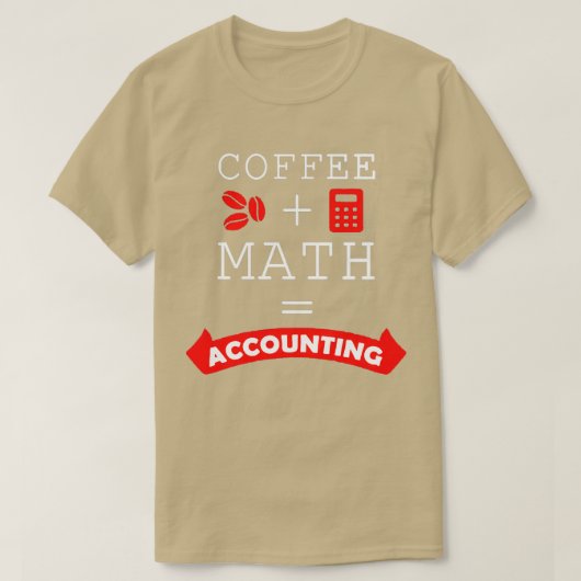 T-shirt café et maths sont comptables (Design devant)