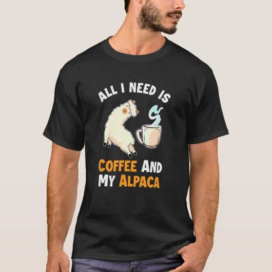 T-shirt Café Et Mon Alpaca Pako Lama Huacaya Alpaca Bree (Devant)