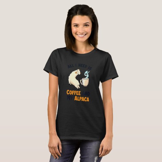 T-shirt Café Et Mon Alpaca Vicuna Guanaco Llama Breeder (Devant entier)
