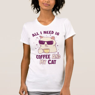 T-shirt Café et mon chat Chat Papa Chat Maman Amoureux de