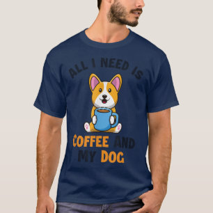 T-shirt Café et mon chien Dogfather Chien Daddy Papa Pembr