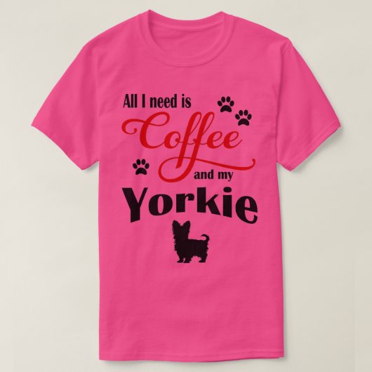 T-shirt Café et My Yorkie (Design devant)