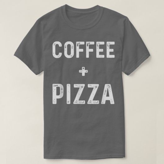 T-shirt Café Et Pizza Nourriture Drôle (Design devant)