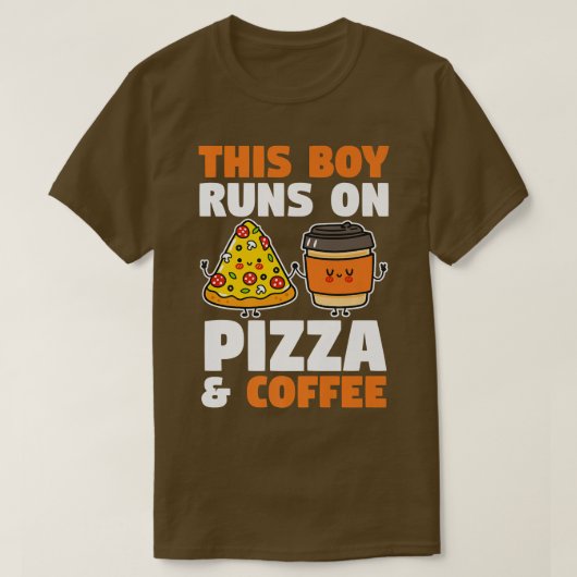 T-shirt Café et pizza Premium (Design devant)