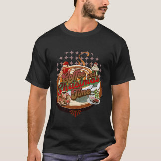 T-shirt Café et temps de Noël longue tenue