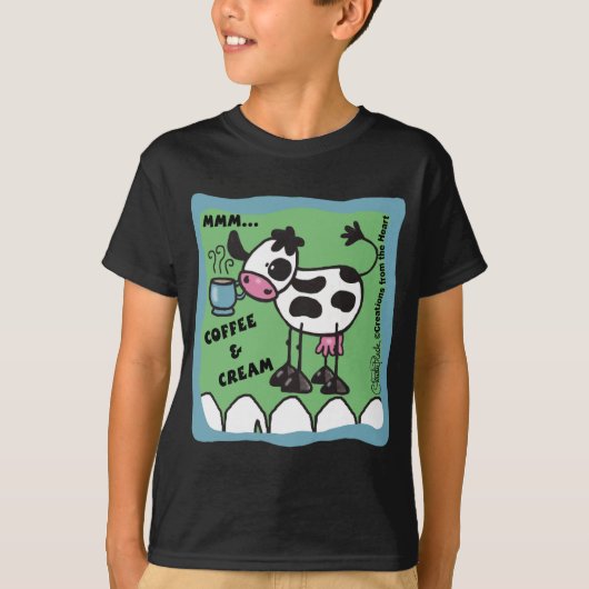 T-shirt Café et vache à la crème (Devant)