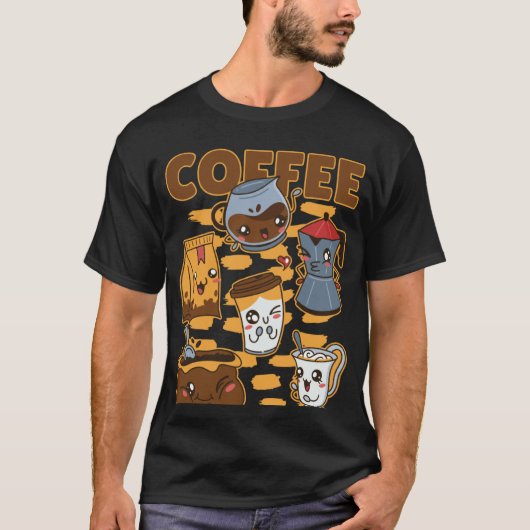 T-shirt Café Evolution Café Cappuccino J'aime le café (Devant)