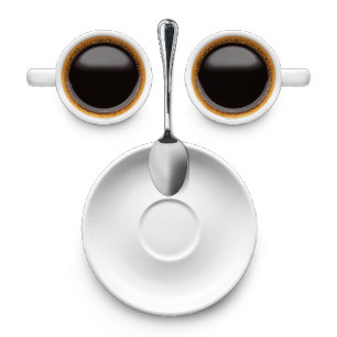 T-shirt Café face deux tasses de café une soucoupe et une