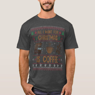 T-shirt Café Funny Christmas Père Noël Ugly Christmas vint