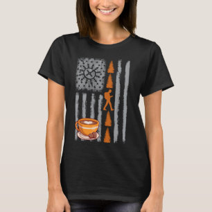 T-shirt café géocaching- Drapeau américain vintage USA pou