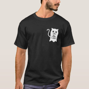 T-shirt Café Ghost Cat Little Ghost Coffee Tee Halloween