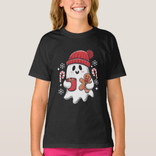 T-shirt Café glacé de Noël mignon fantôme Café rétro de No