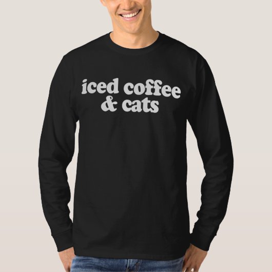 T-shirt Café glacé et chats (Devant)