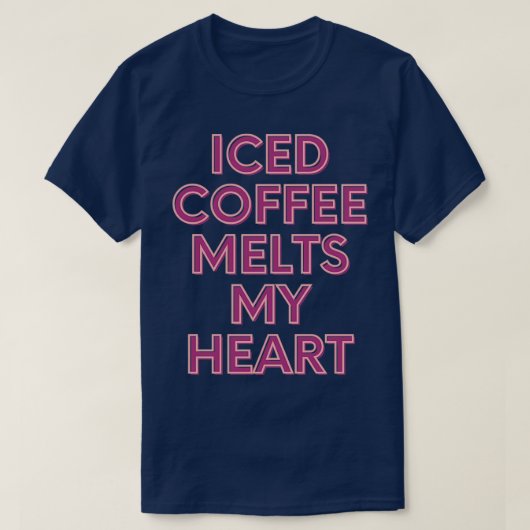 T-shirt Café glacé fond mon coeur (Design devant)