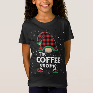 T-Shirt Café Gnome Buffalo Plaid Correspondant Noël Paja