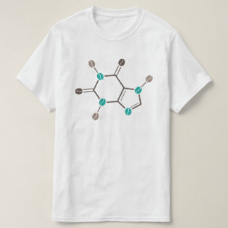 T-shirt café haricots caféine moléculaire