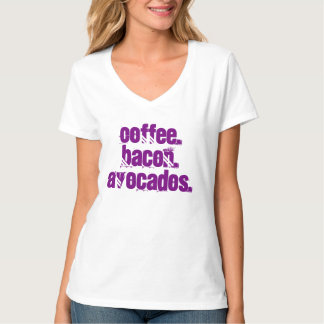T-shirt Café. Lard. Avocats. Vie Ketogenic de pièce en t