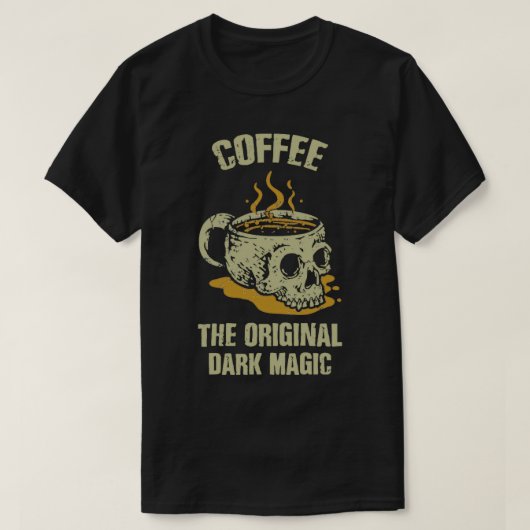 T-shirt Café Le Crâne magique foncé original (Design devant)