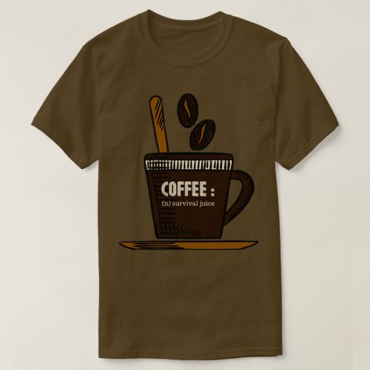 T-SHIRT CAFÉ LE JUS DE SURVIE (Design devant)