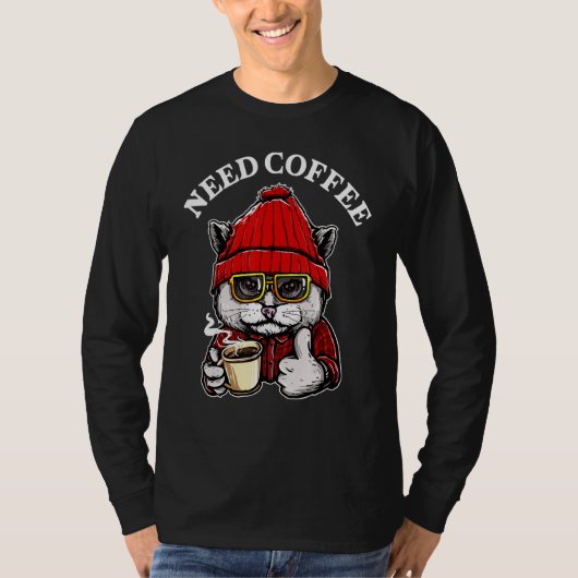 T-shirt Café Nécessité Du Chat (Devant)
