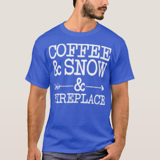 T-shirt Café, neige et cheminée