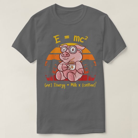 T-shirt Café Nerd Math Formule Enseignant Café Mug Cochon (Design devant)