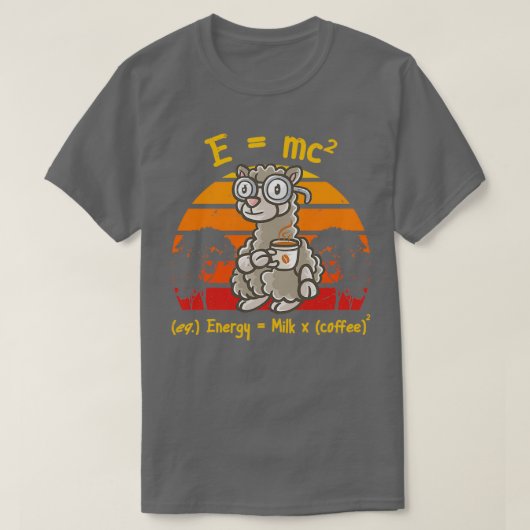 T-shirt Café Nerd Math Formule Enseignant Café Mug Llama (Design devant)