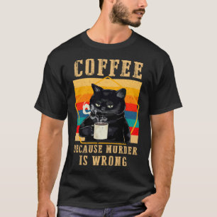 T-shirt Café Parce que le Meurtre est Mal Grumpy Cats Noir