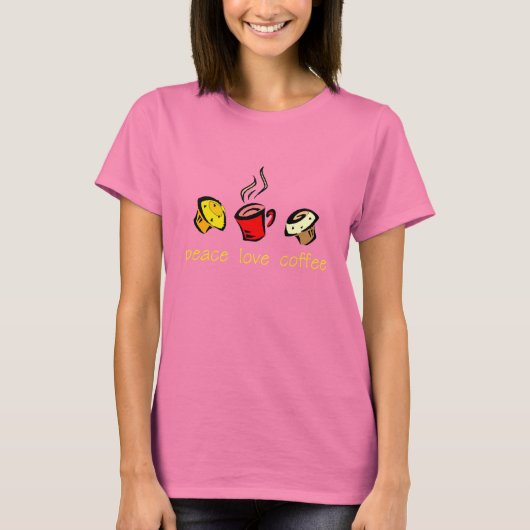 T-shirt café Peace Love (Devant)