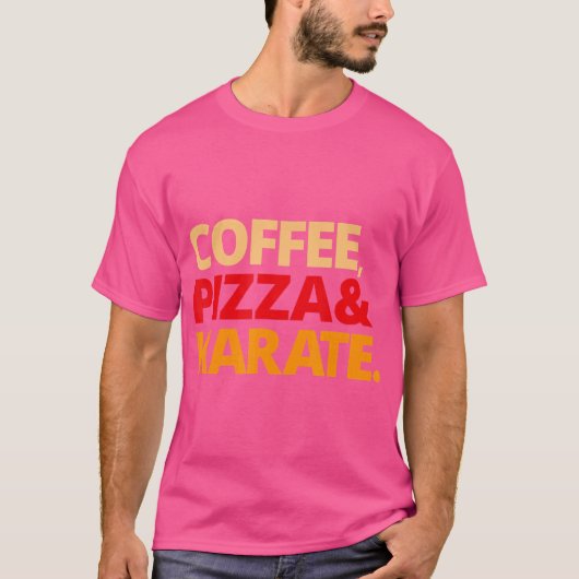 T-shirt Café Pizza Karate (Devant)