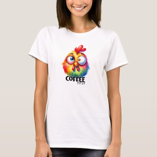 T-shirt Café premier poulet mignon (Devant)
