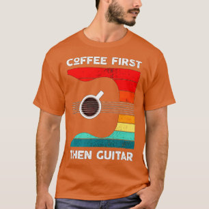 T-shirt Café Première poule Guitare Vintage Retro Style Gu
