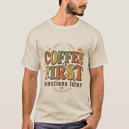 T-shirt Café Rétro Typographie 70s (Devant)
