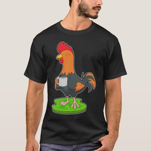 T-shirt Café Rooster Cup (Devant)