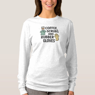T-SHIRT CAFÉ, SCRUBS ET GLOBES EN CAOUTCHOUC