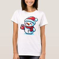 Café Snowman - Cosy Pixel Art Design de Noël