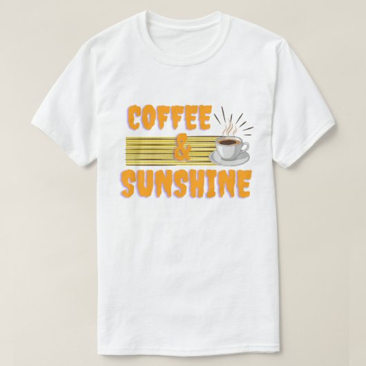 T-shirt Café & Soleil – Vibrations Matinales Positives (Design devant)