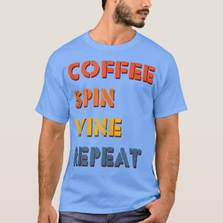 T-shirt Café Spin Vin Répéter Fitness Cycliste Vintage Gy