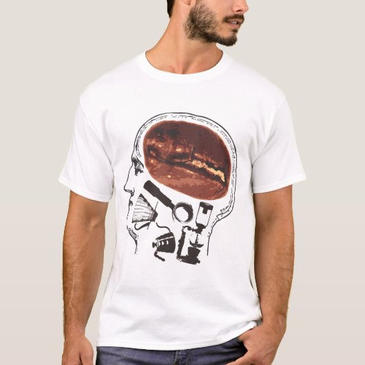 T-shirt Café sur le cerveau (Devant)