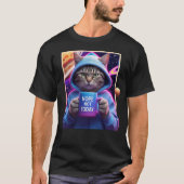 T-shirt Café Tee : Non Pas Aujourd'Hui - Mème De Catitude (Devant)