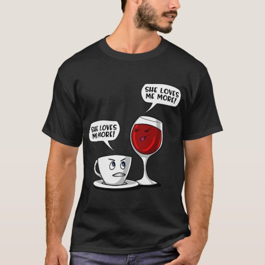 T-shirt Café Vin Elle M'aime Plus (Devant)
